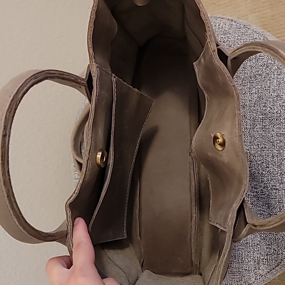 Raven + Lily Karem Convertible Leather Handbag, Gray - Picture 5 of 6